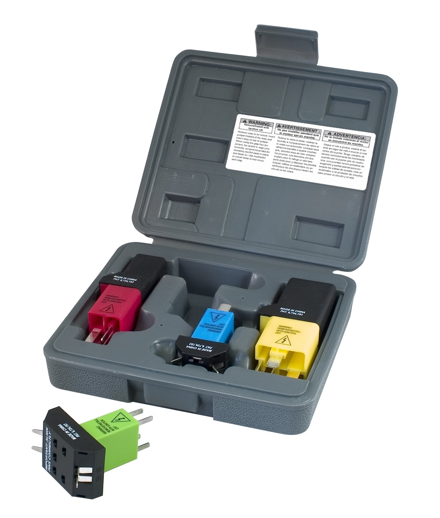 Lisle kit front view showing four jumpers and blow-molded case for organized storage and quick access
