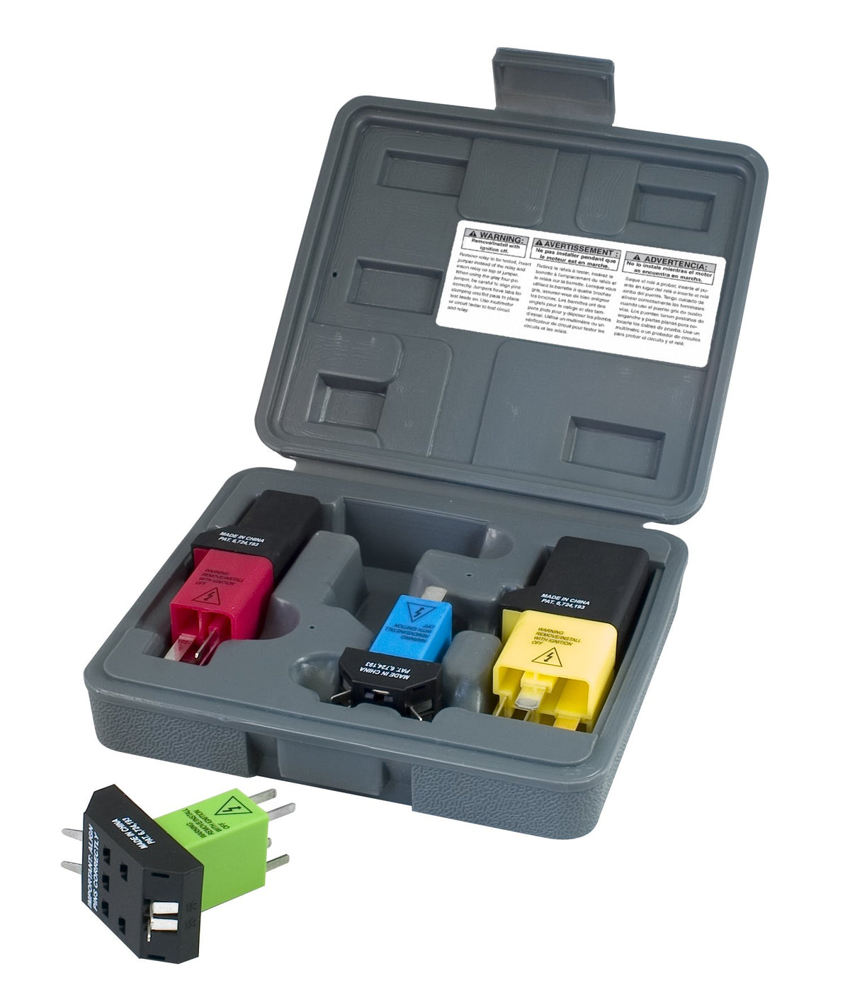 Lisle kit front view showing four jumpers and blow-molded case for organized storage and quick access