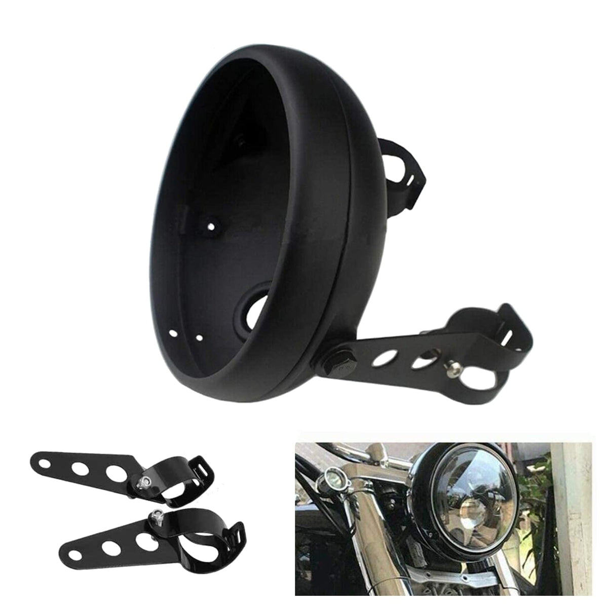 LisylineAuto front view of matte black headlight bucket showing styling and fit benefit