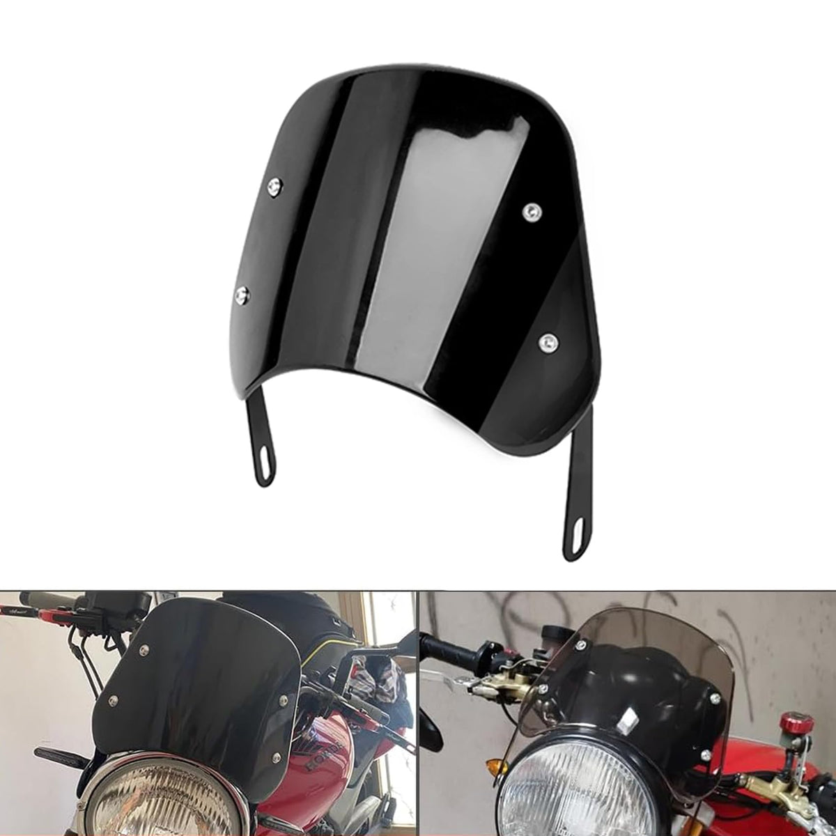 LisylineAuto front view mounted windscreen showing reduced wind exposure