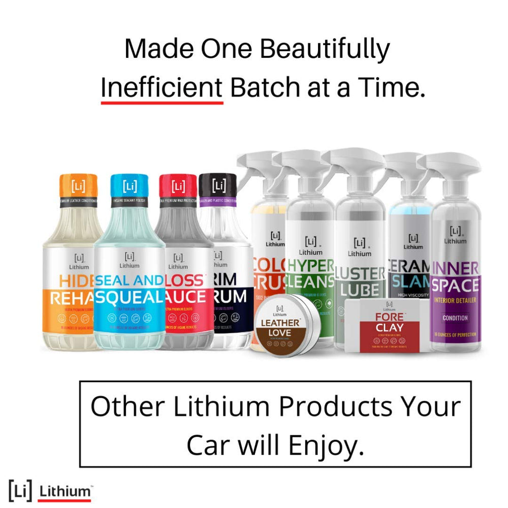 Lithium Auto Elixirs used during a car detailing session on driveway