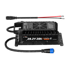LiTime charger front view showing ports and durable housing for reliable charging