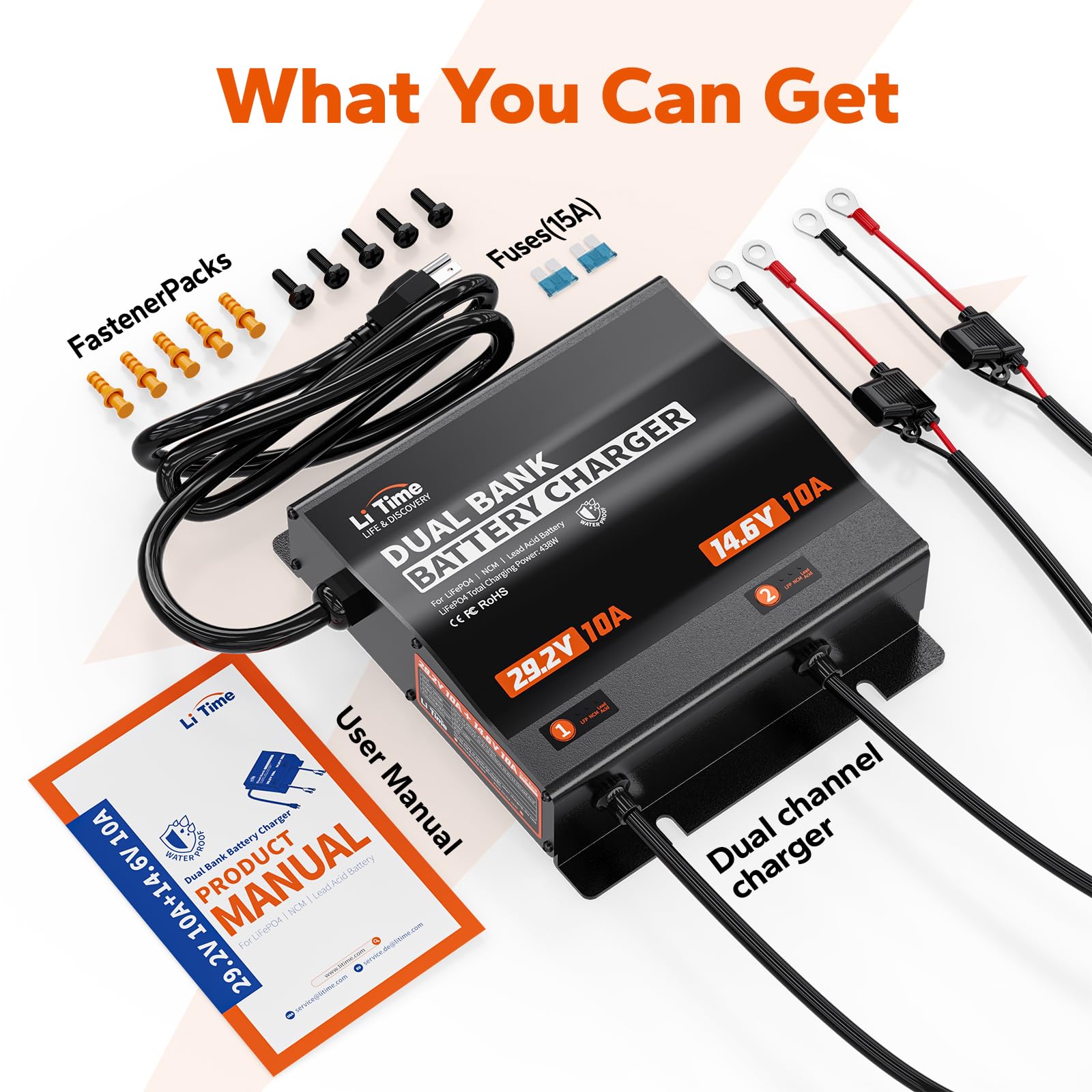 Litime compact charger in hand for scale showing portable installation convenience