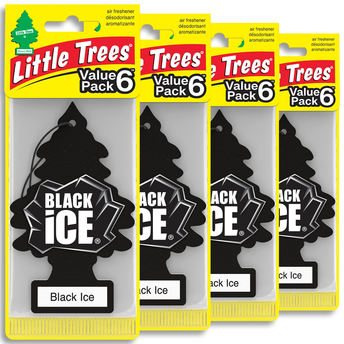 LITTLE TREES Black Ice front pack showing bundled branding and scent