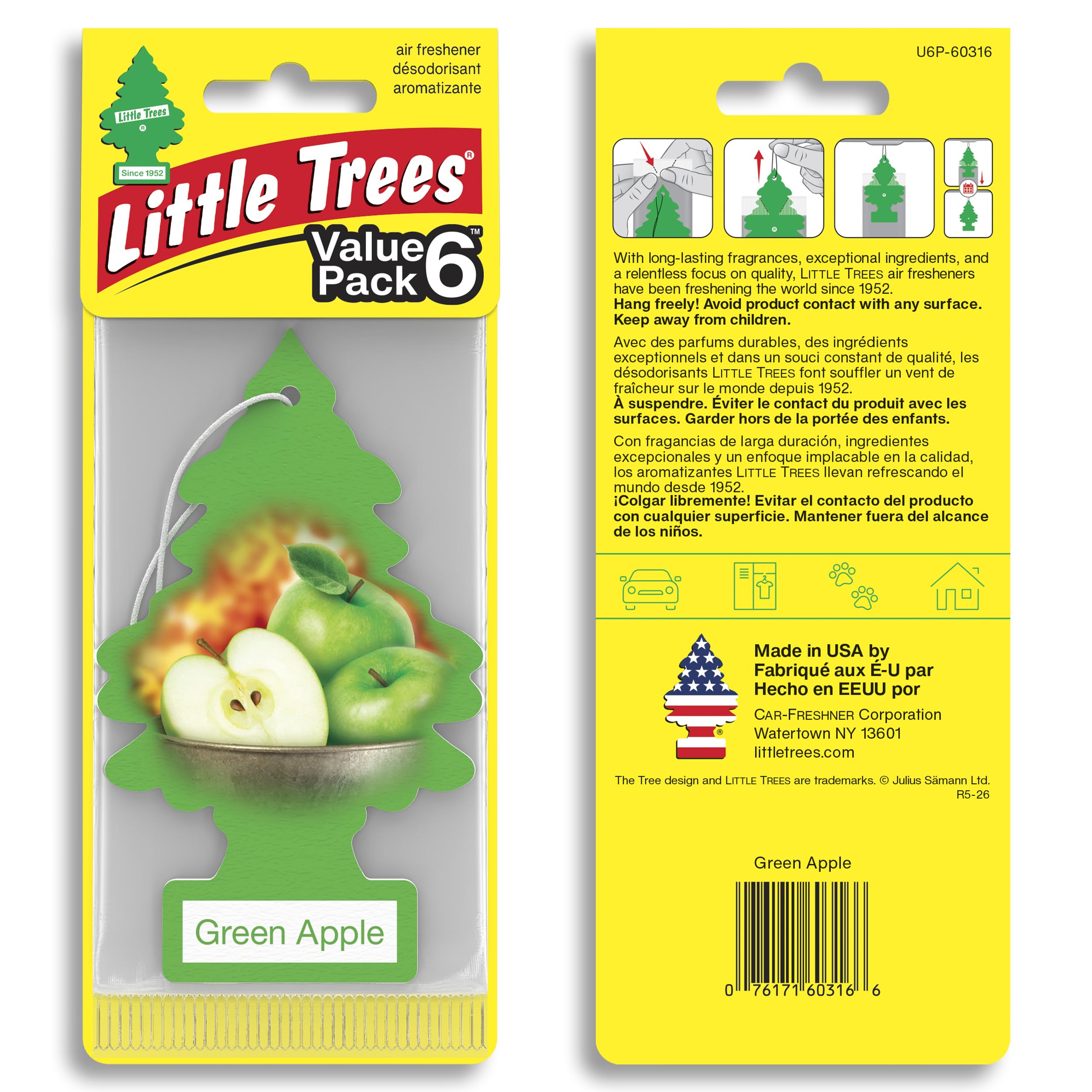 LITTLE TREES single green apple tree close-up showing scent detail and texture