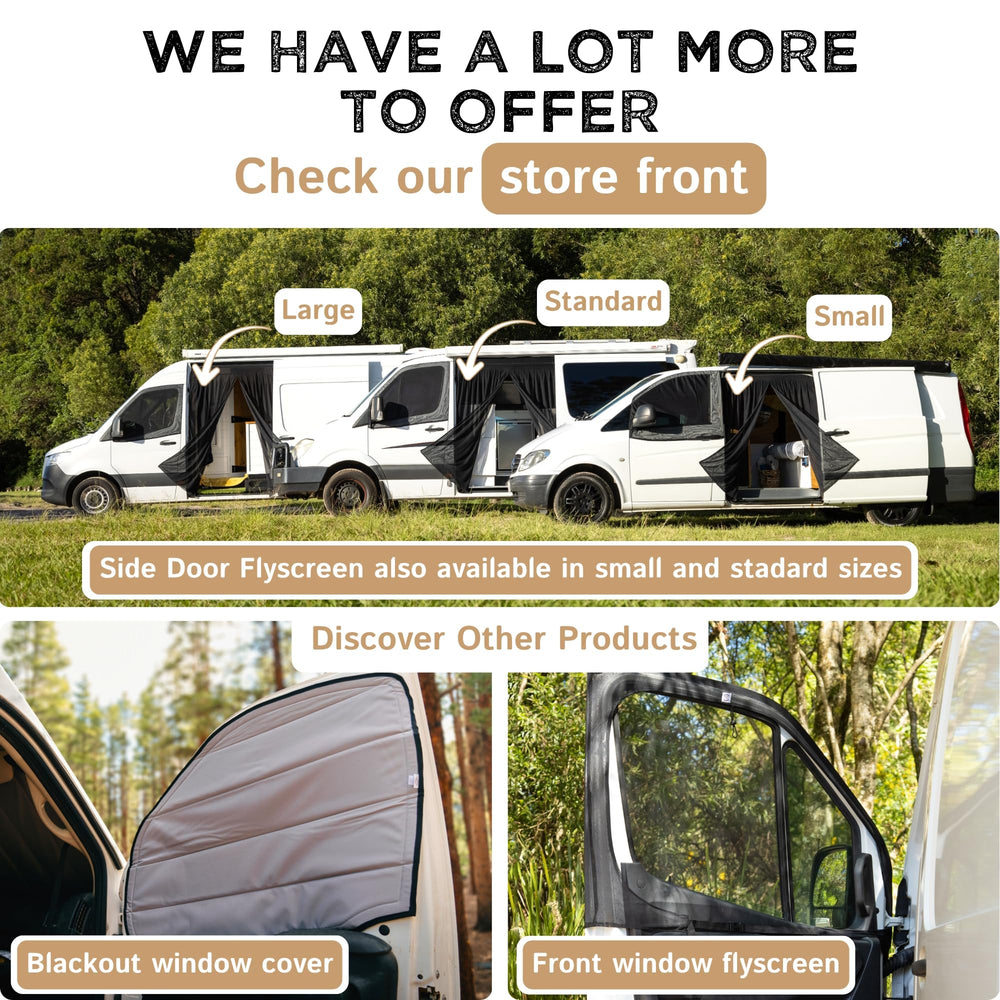 Living in a Bubble campervan scene with the screen in use showing comfortable outdoors