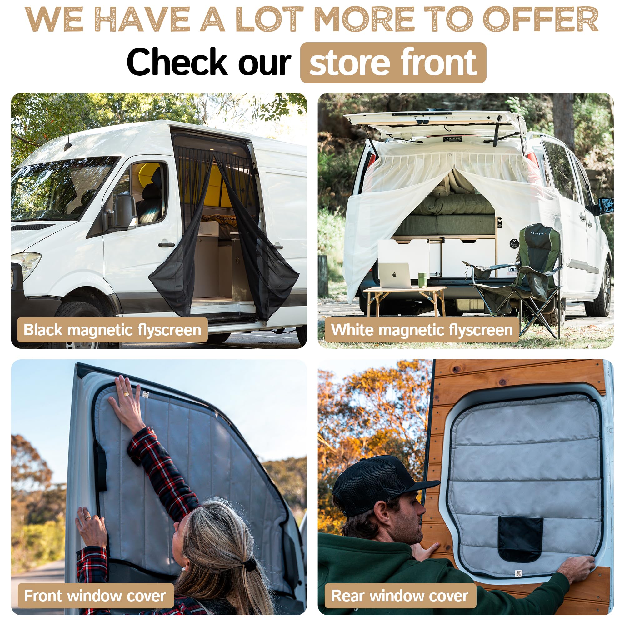 Living in a Bubble lifestyle campsite van scene showing comfortable bug-free camping
