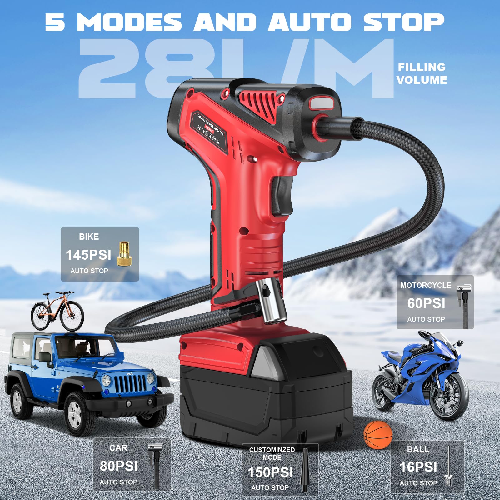 LIVOWALNY empty battery slot showing Milwaukee 18V compatibility and cordless convenience