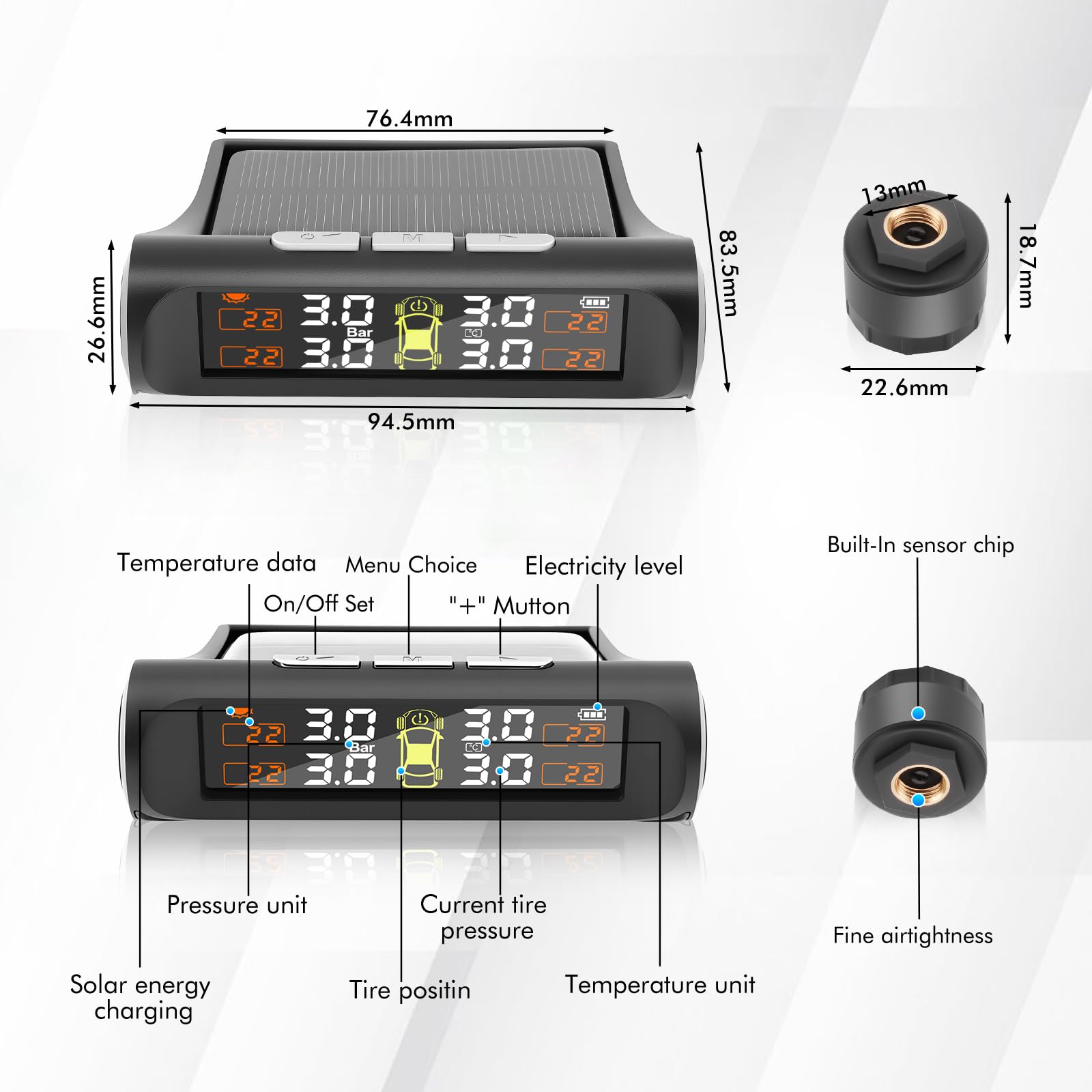 Liwogi full kit laid out with four sensors and installation accessories