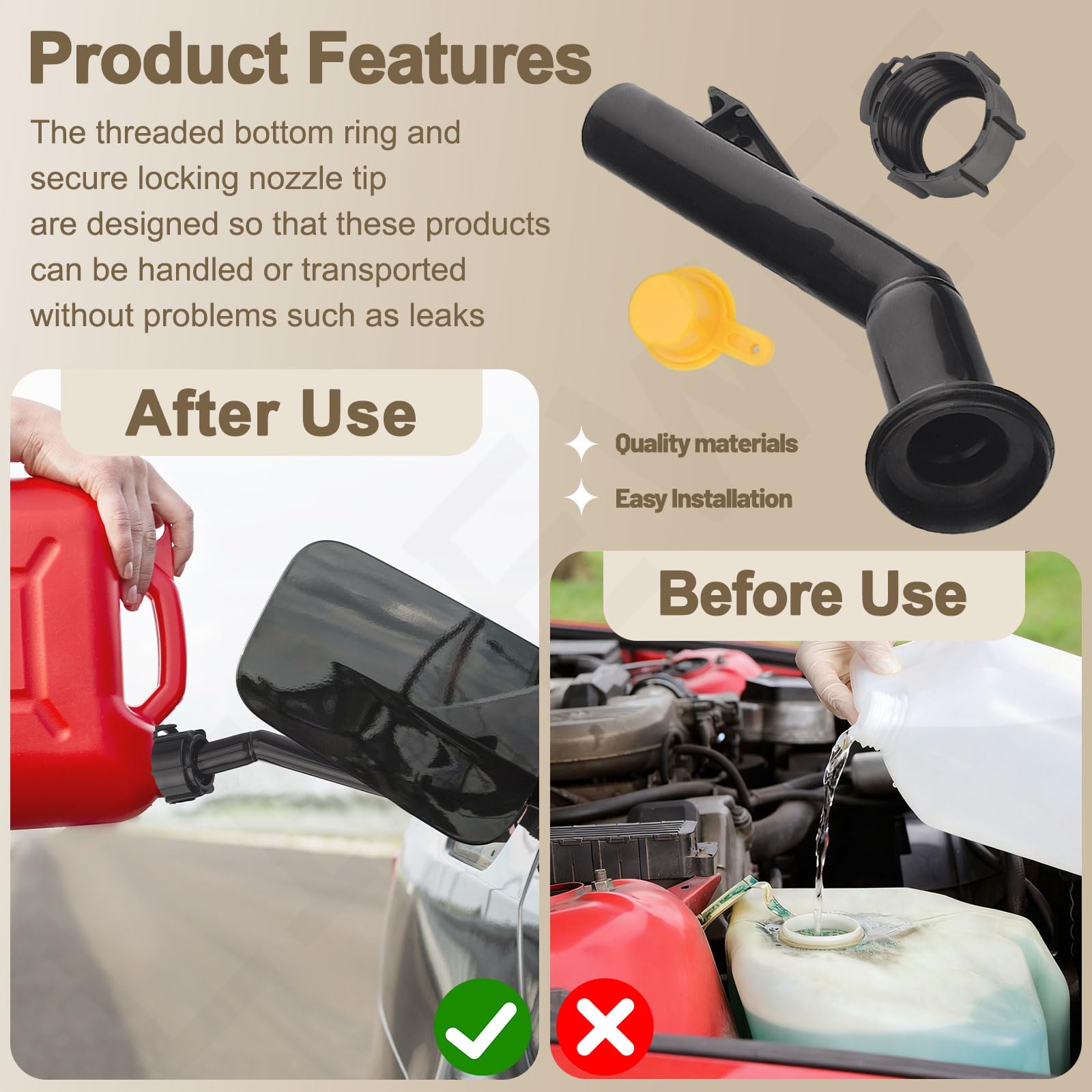 LIZEWEI spout installed on Blitz can demonstrating proper compatibility