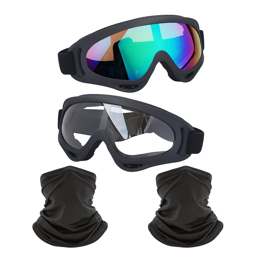 LJDJ front view goggles showing protective fit and clear lens benefit
