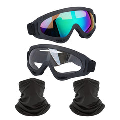 LJDJ front view goggles showing protective fit and clear lens benefit