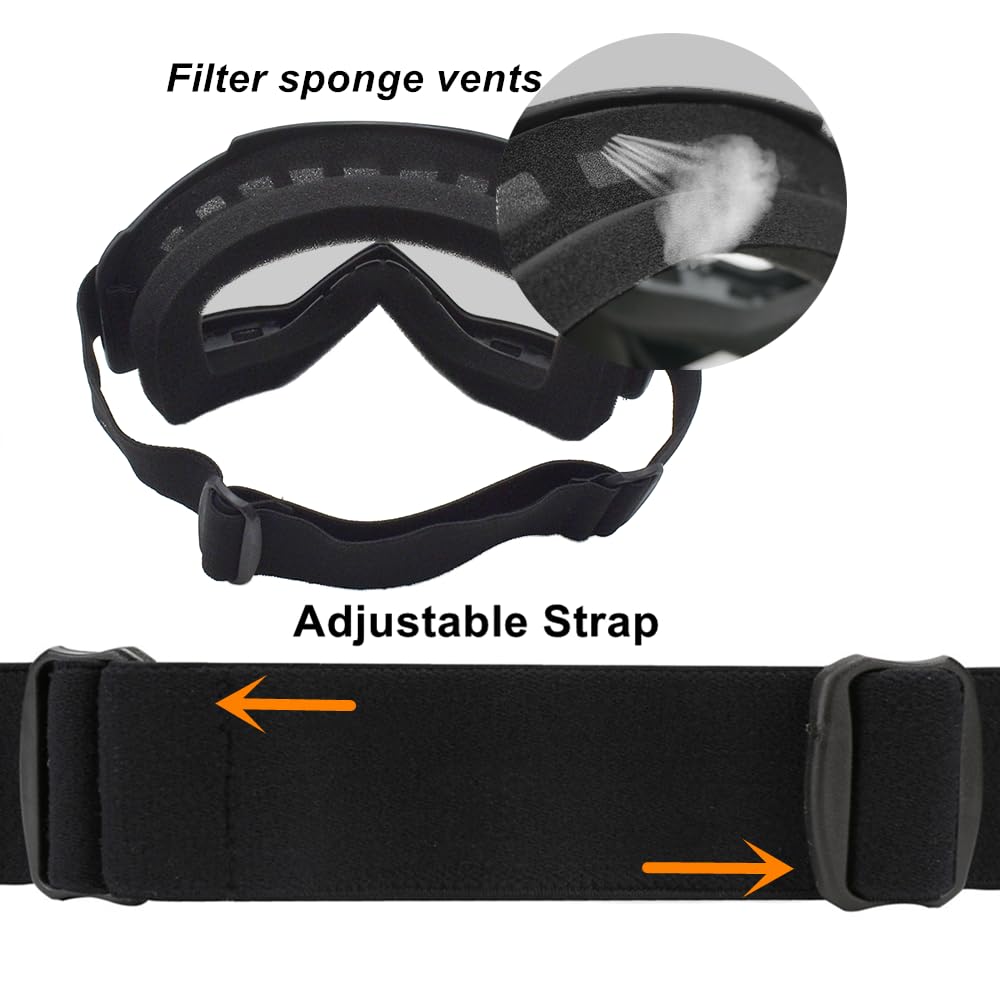 LJDJ goggles held in hand showing scale and lightweight travel-friendly design