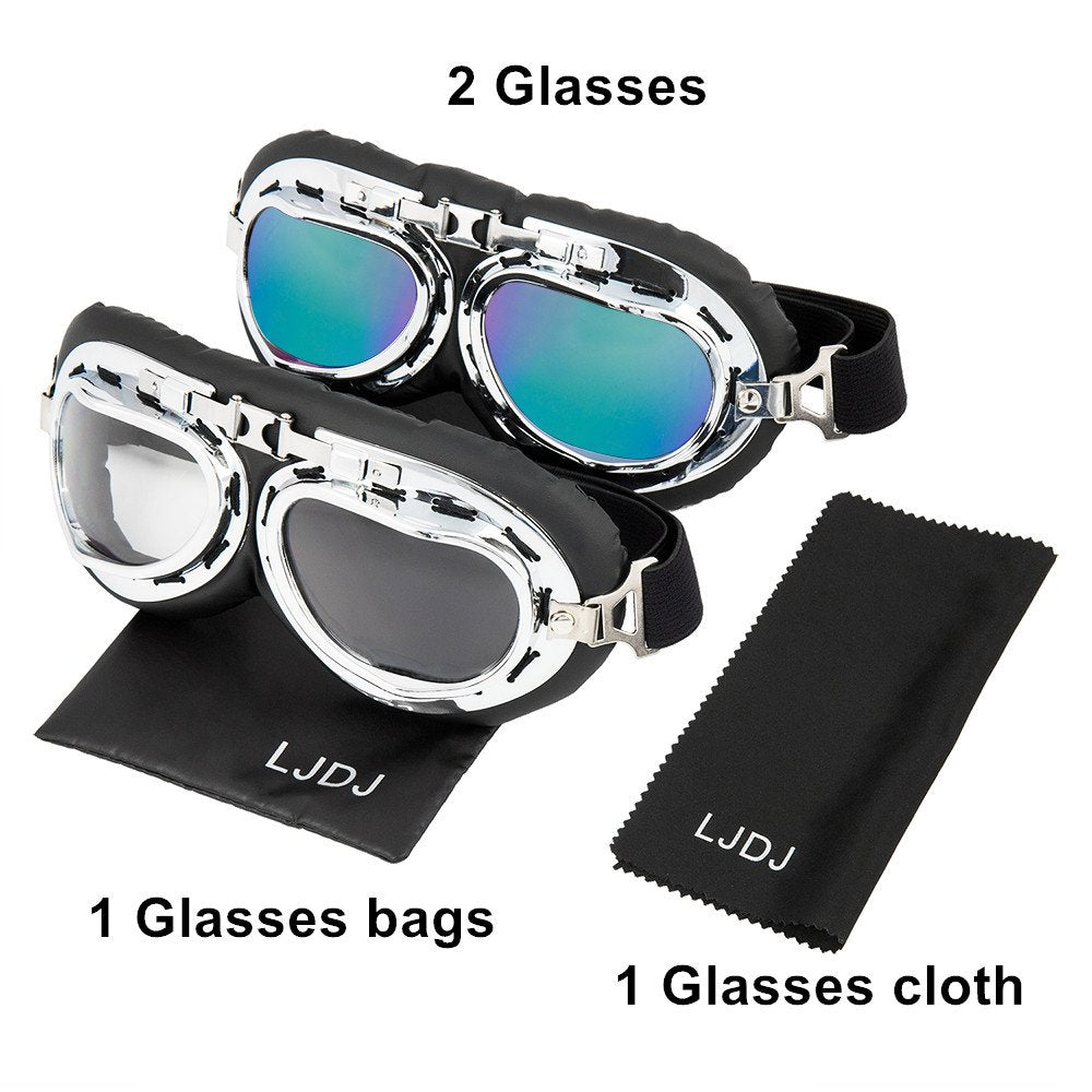 LJDJ goggles worn by rider demonstrating fit and wind protection while riding