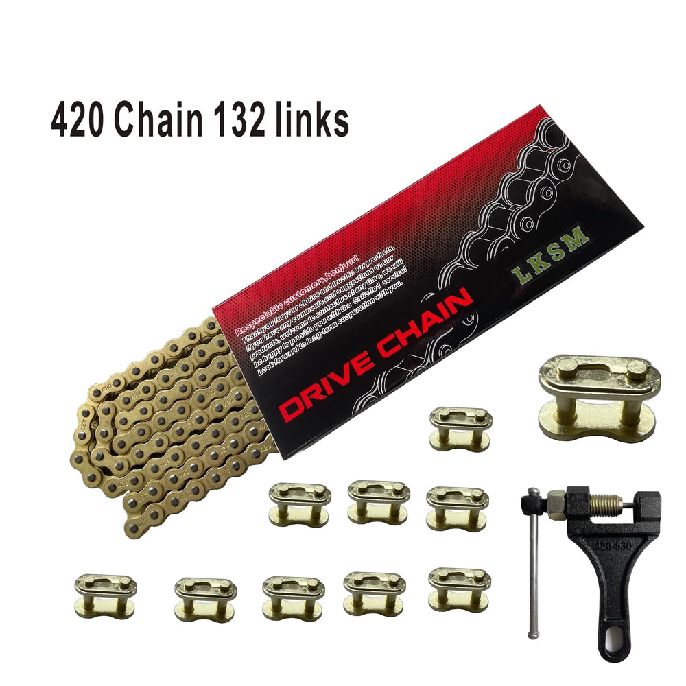 LKSM 420 chain breaker tool and 10 master links included for hassle-free fitting