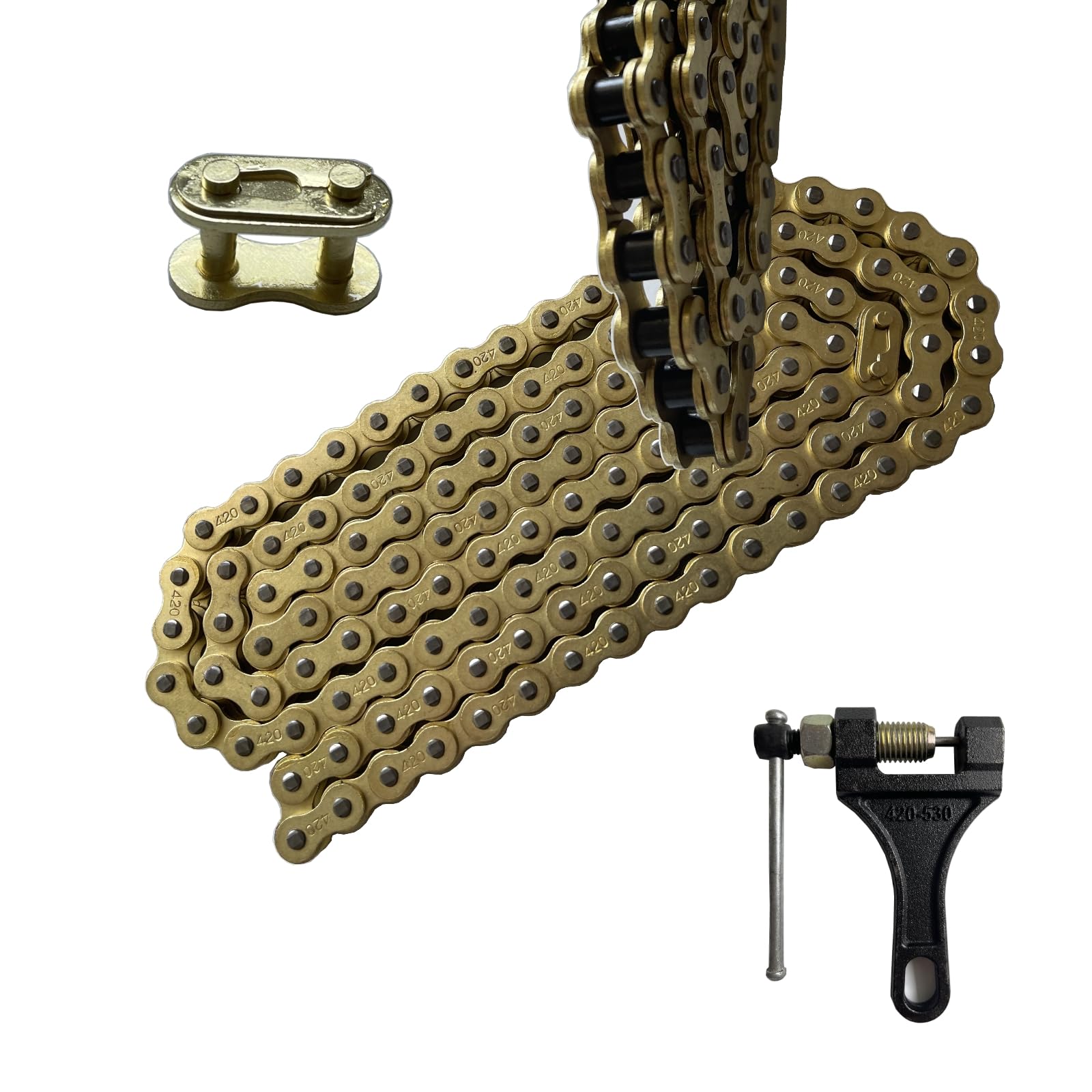 LKSM 420 chain laid out to show 132-link length and scale for sizing