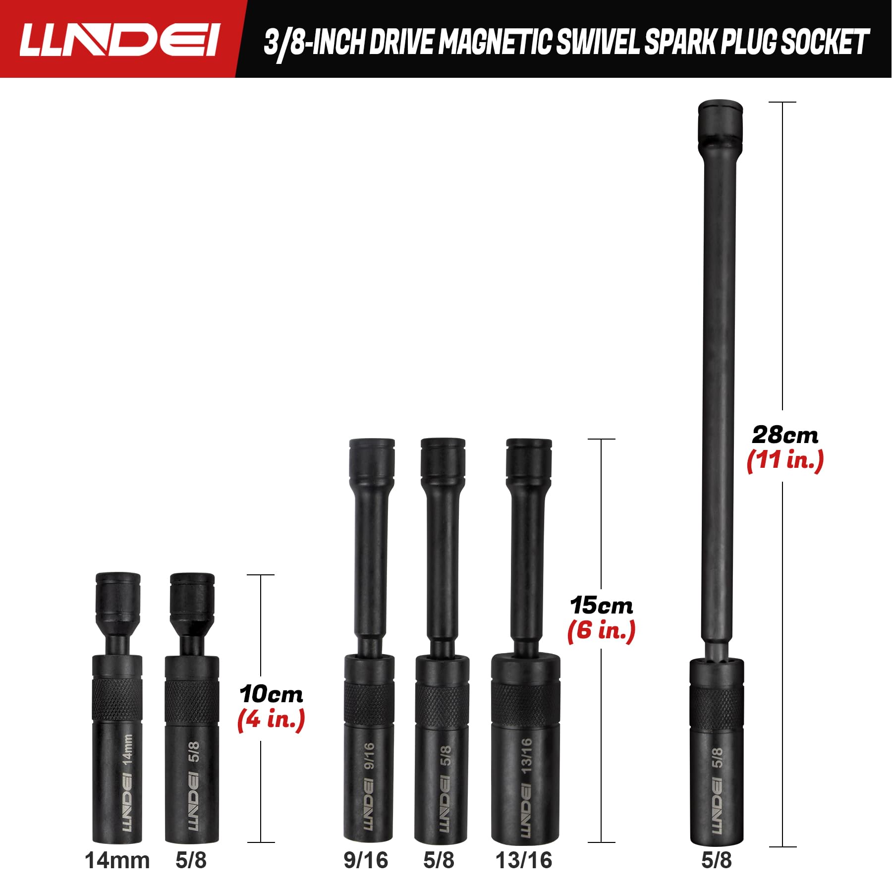 LLNDEI sockets sizes laid out to display variety and quick size selection benefit