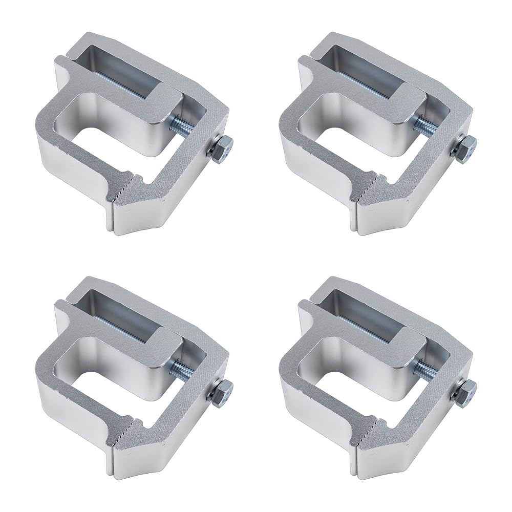 LLNSEAUTO four silver clamps front view showing complete set and mounting versatility