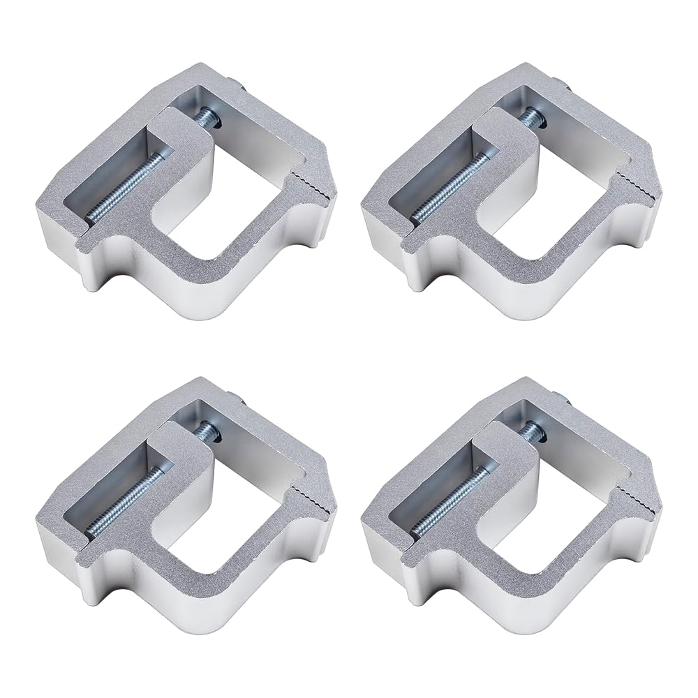LLNSEAUTO packaging contents layout showing four clamps and hardware for quick setup
