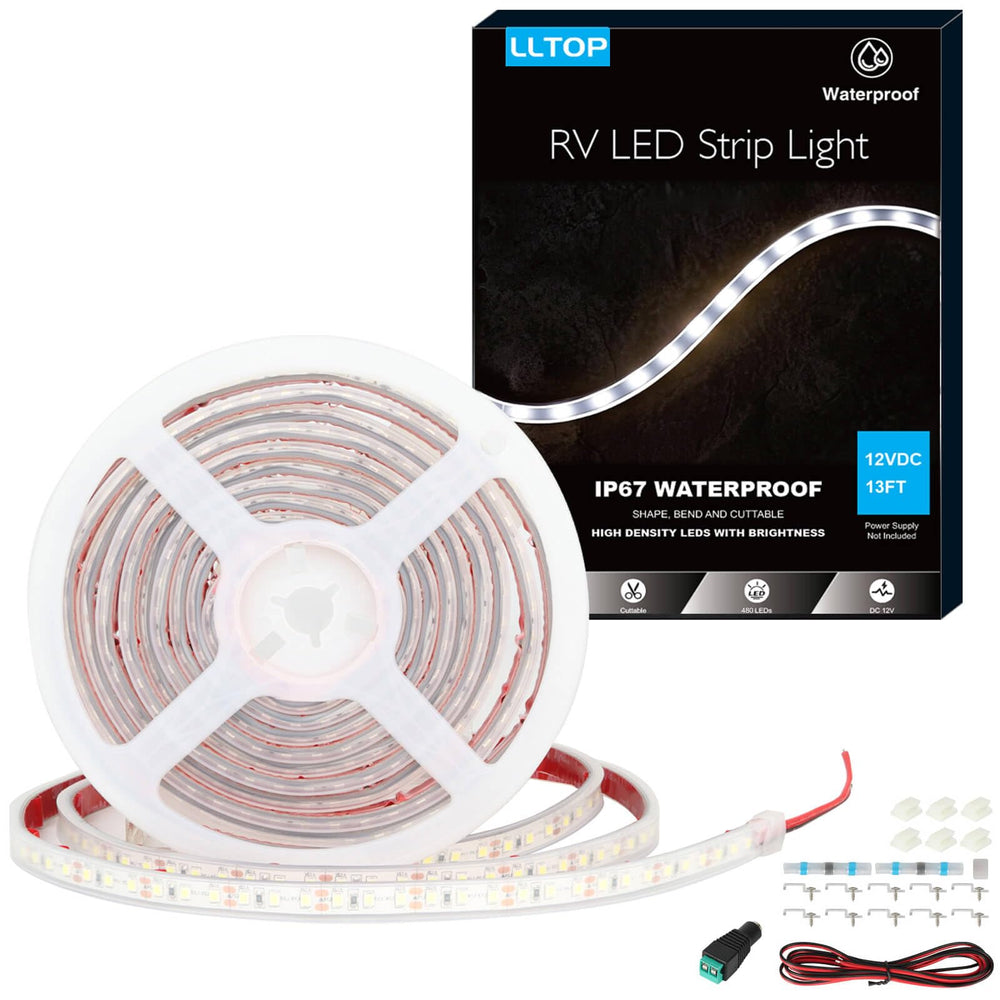 LLTOP front packaging showing 13ft LED strip and product label for easy identification