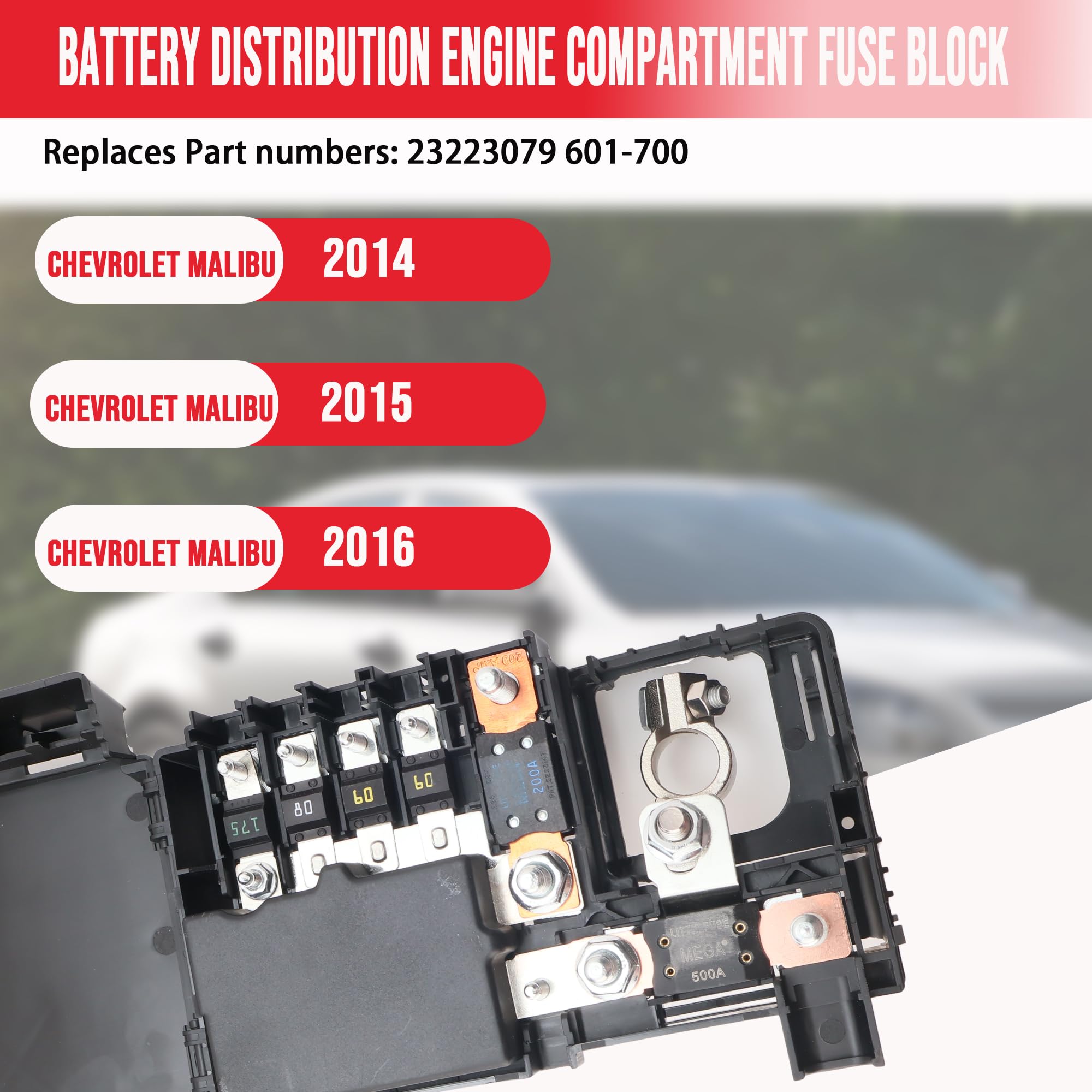 LLYZFED top view revealing fuse layout and labels for easy identification and swap