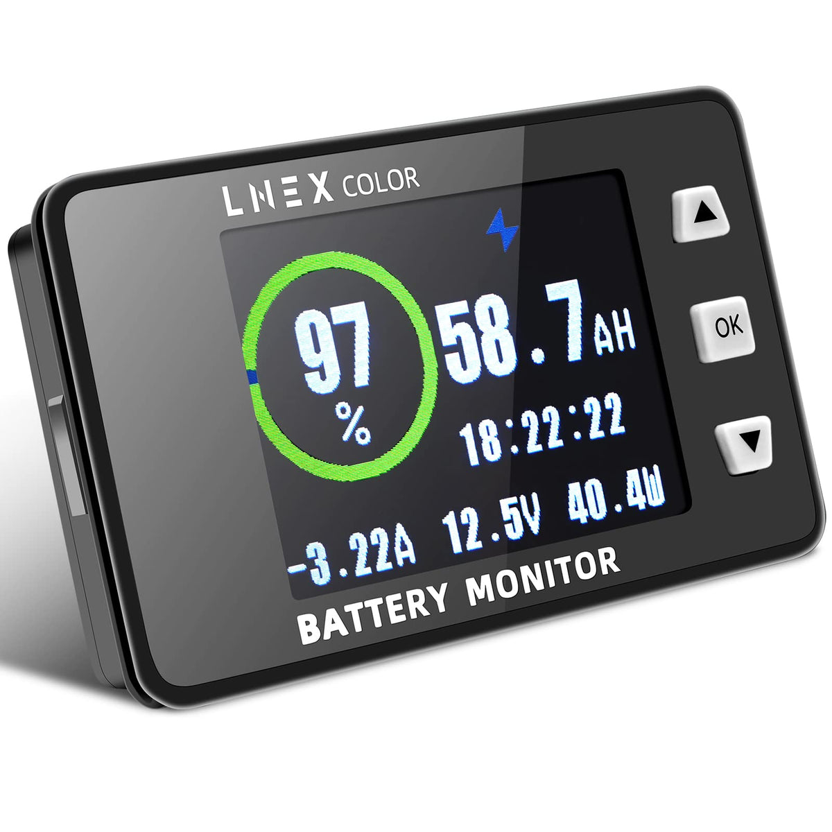 LNEX 500A front display showing color readings and clear monitoring benefit