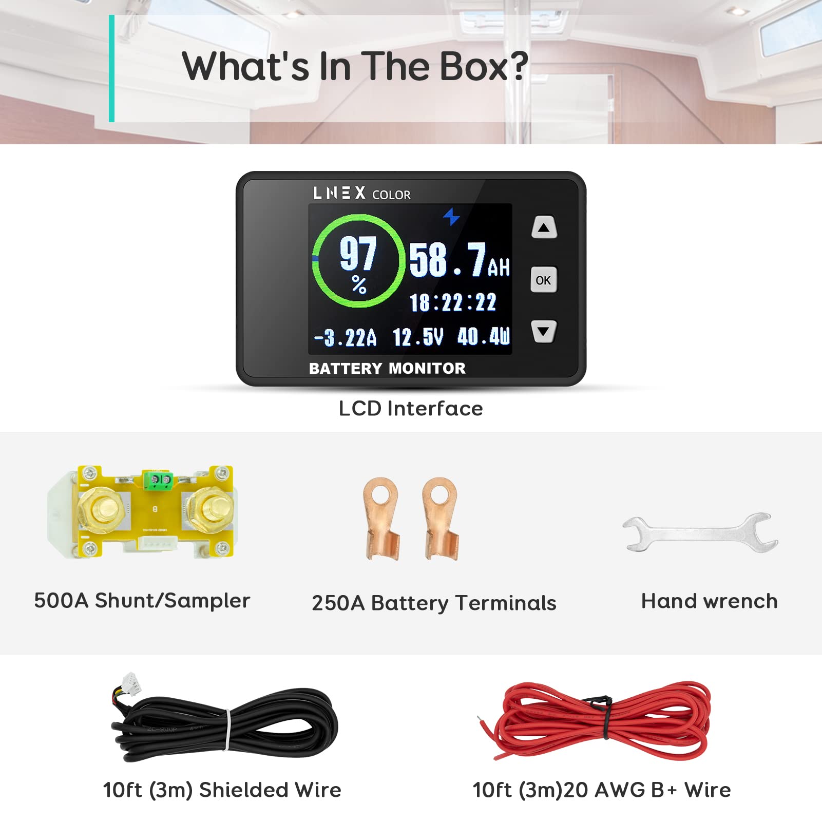 LNEX packaging with accessories included for straightforward out-of-box setup