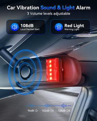 LNKERCO close‑up of 108dB siren and red LED warning light for visibility