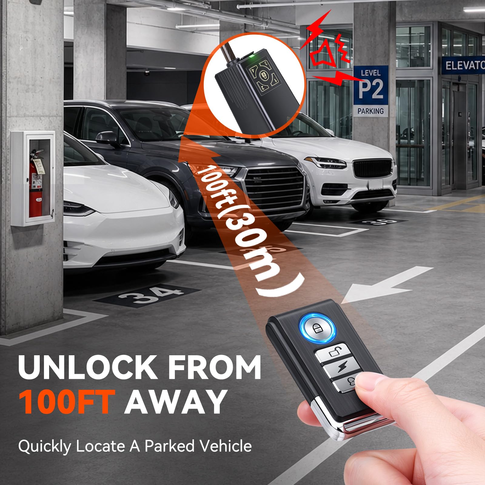 LNKERCO remote key fob and backlit keypad for fast keyless access
