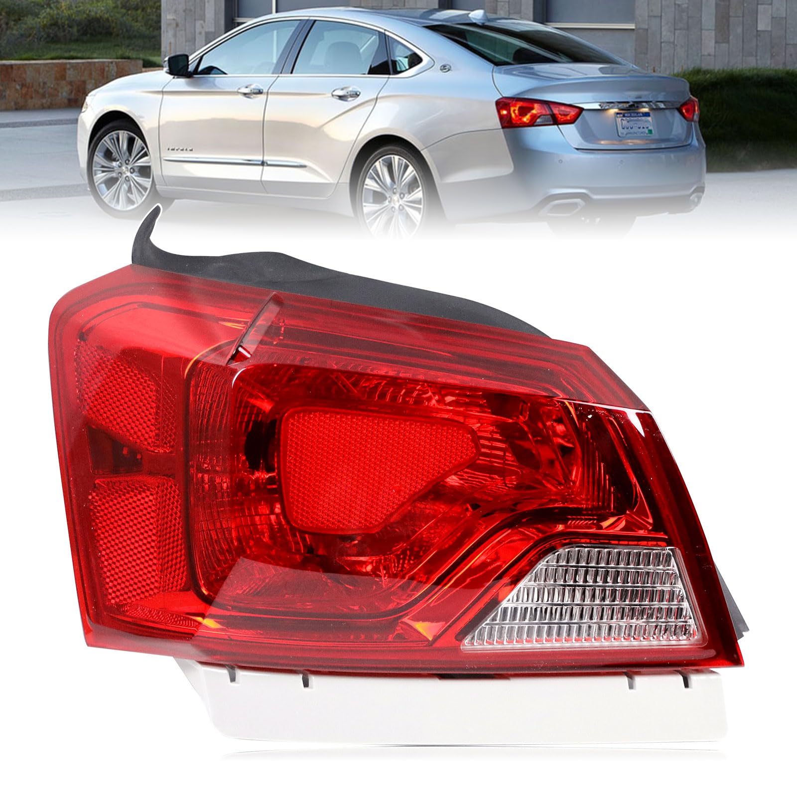 Lochnchn front view of left tail light showing clean OE-style finish and improved visibility