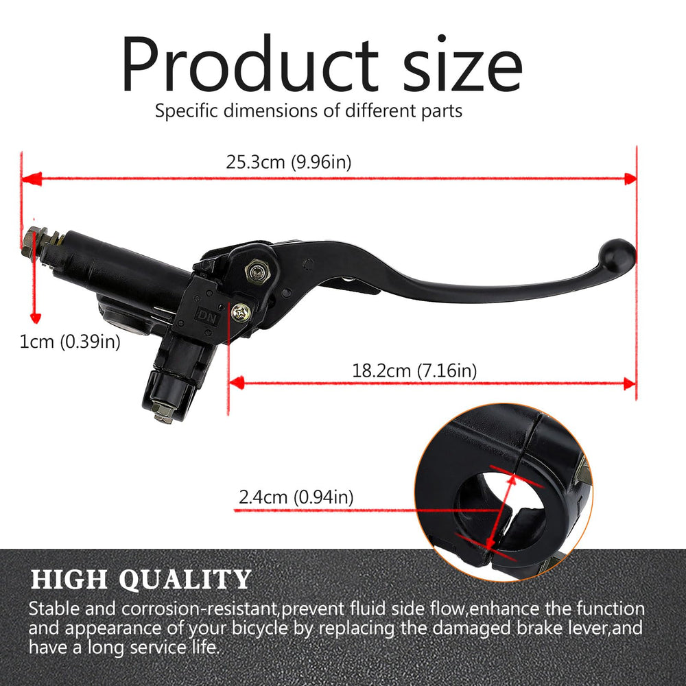 LOCOPOW brake fluid reservoir and bleed screw visible for simple maintenance