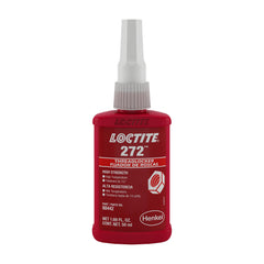 Henkel Loctite 272 bottle front view showing red threadlocker and capacity for secure fastening