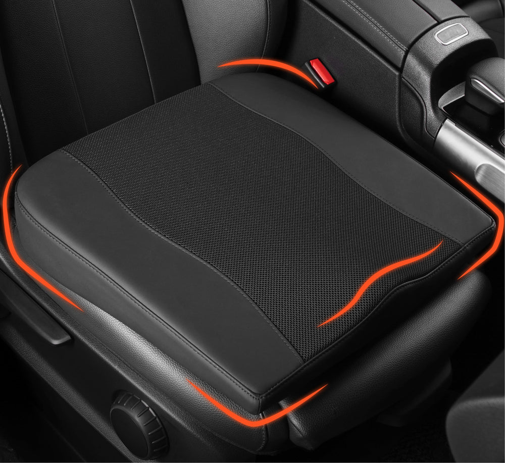 Lofty Aim front view car seat cushion showing ergonomic uplift and improved posture