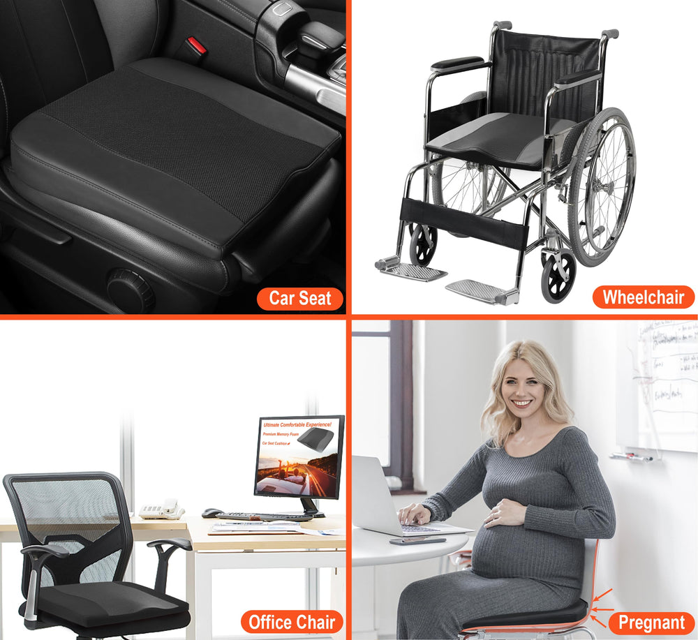 Lofty Aim installed in a car seat demonstrating added 2.5 inch height and visibility
