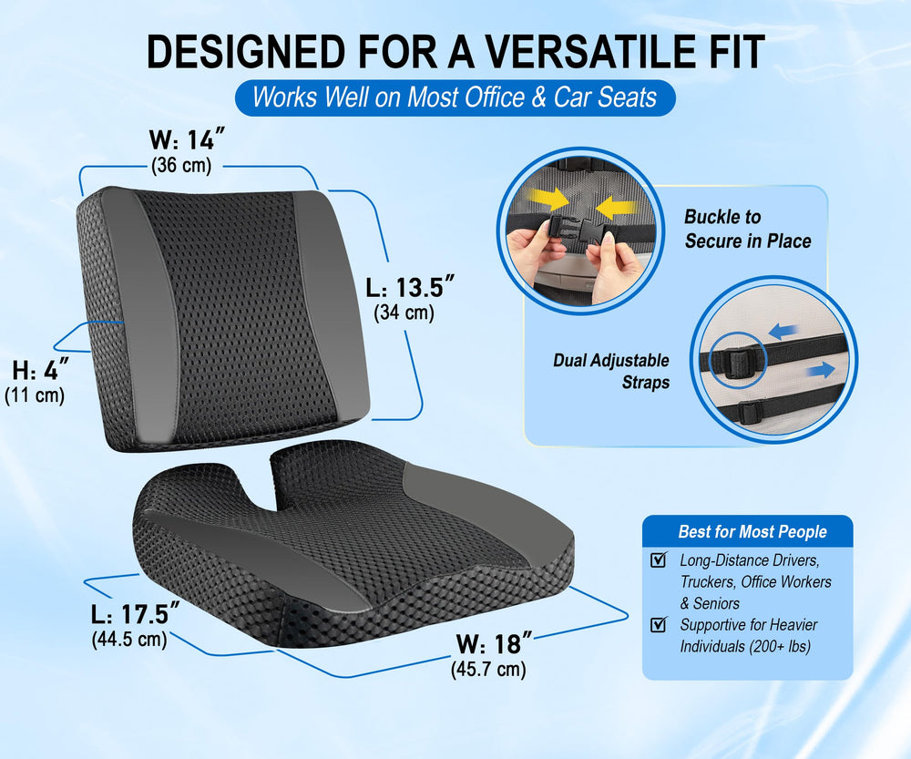 Lofty Aim lumbar pillow close-up showing contoured shape for lower-back support