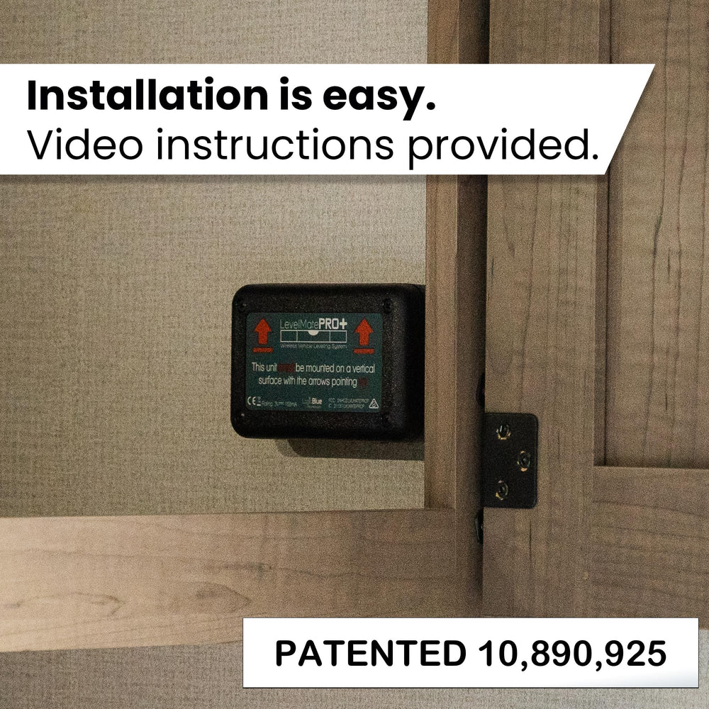 LogicBlue LevelMatePRO mounted on trailer frame for stable leveling reference