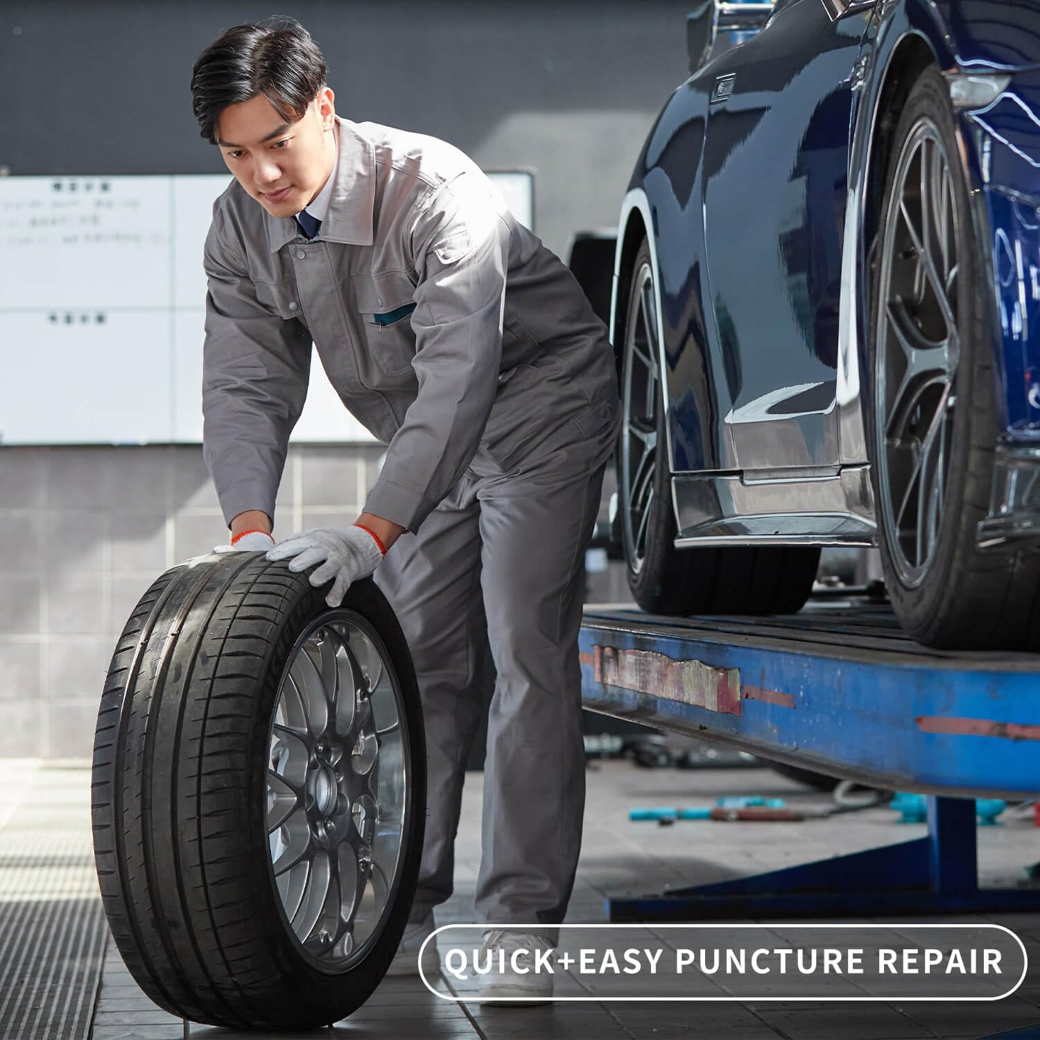 LOGOL trimmed plug in tire highlighting neat finish and secure seal