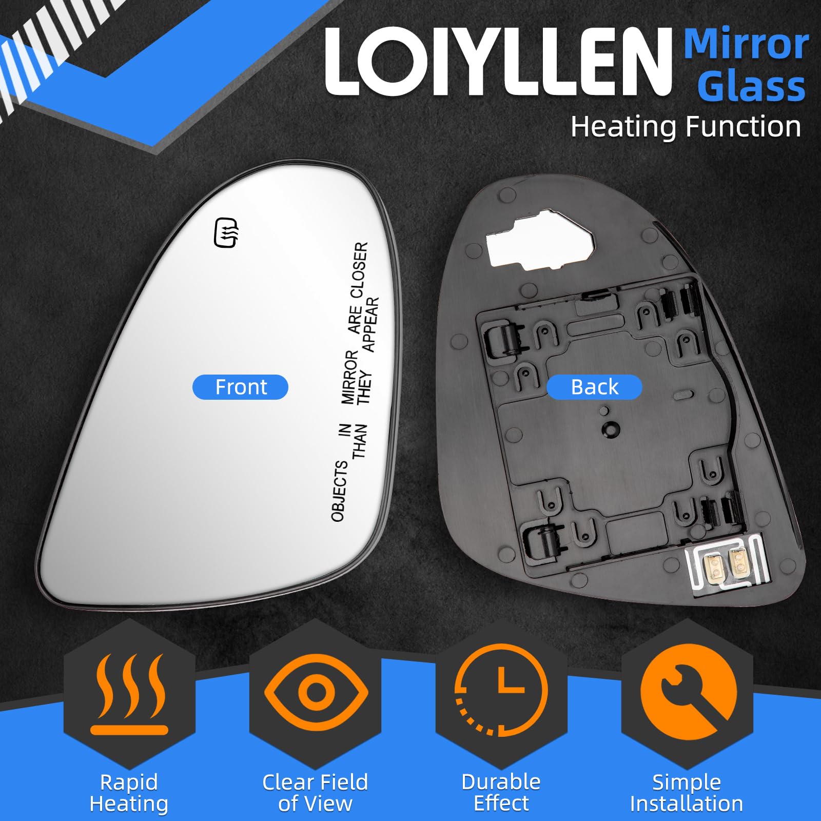 LOIYLLEN heated ABS backplate close-up showing wiring connector for plug-and-play benefit