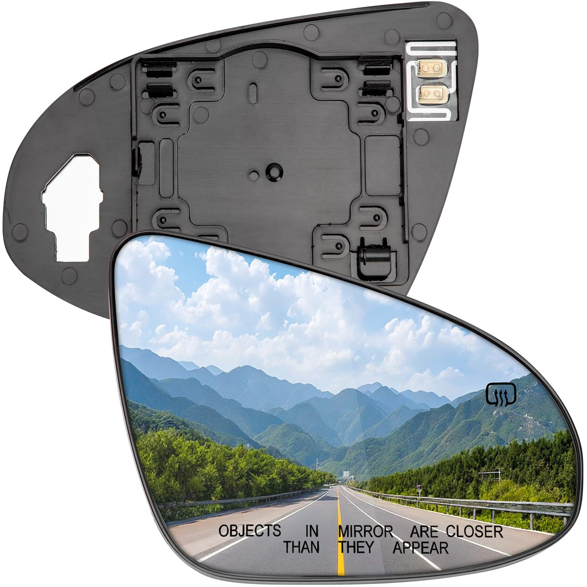 LOIYLLEN front view right-side mirror glass showing clean reflection and exact fit benefit