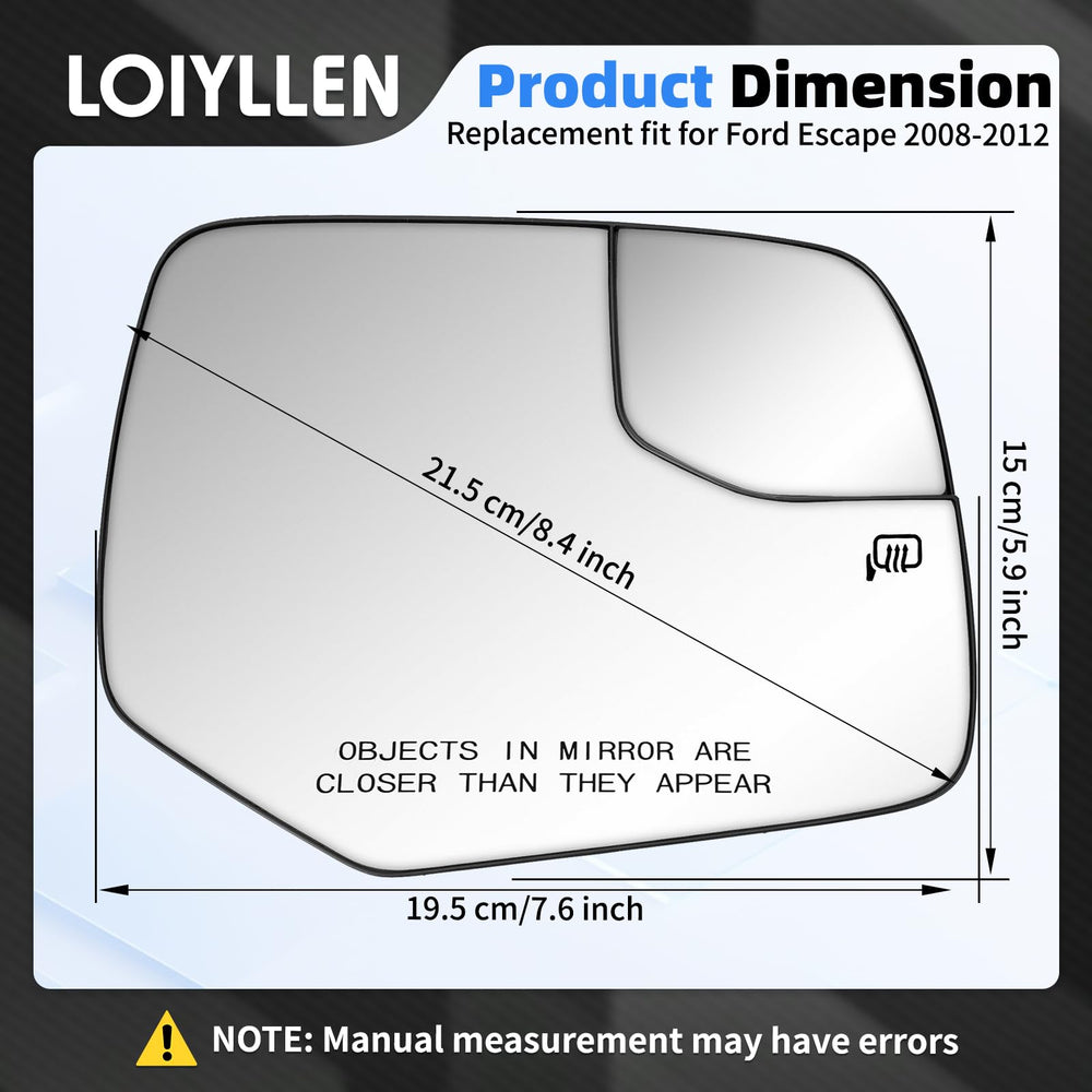 LOIYLLEN packaged mirror and instruction sheet ready for quick replacement benefit
