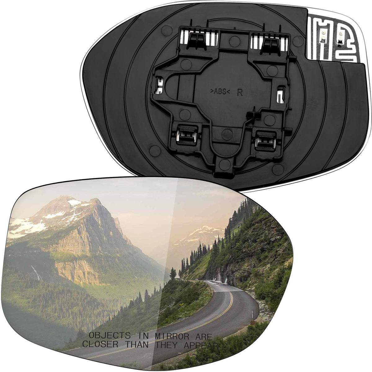 LOIYLLEN front view of right passenger mirror glass showing improved visibility