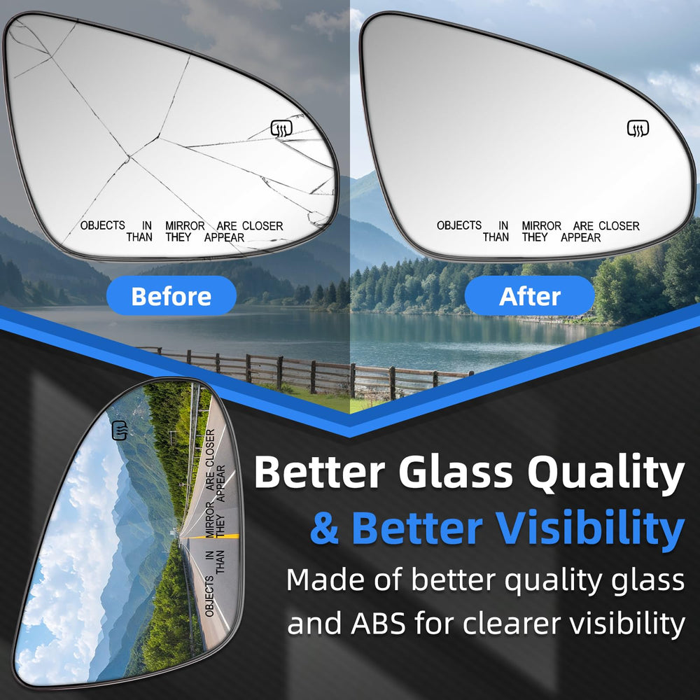 LOIYLLEN mirror beside a hand to show size and easy DIY replacement benefit