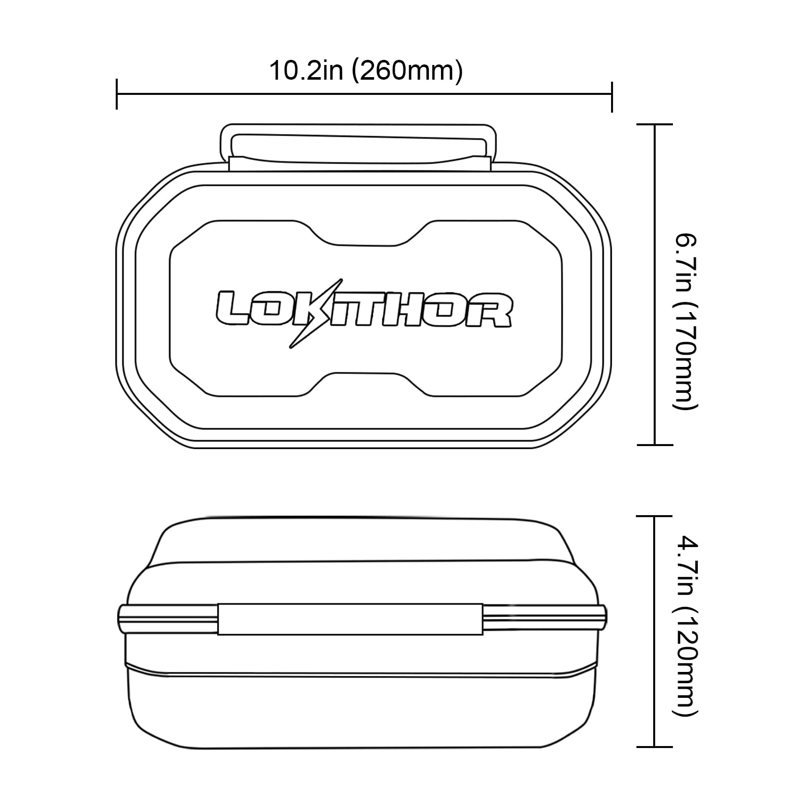 LOKITHOR CASE003 open displaying top compartment and lower shaped cavity for organization