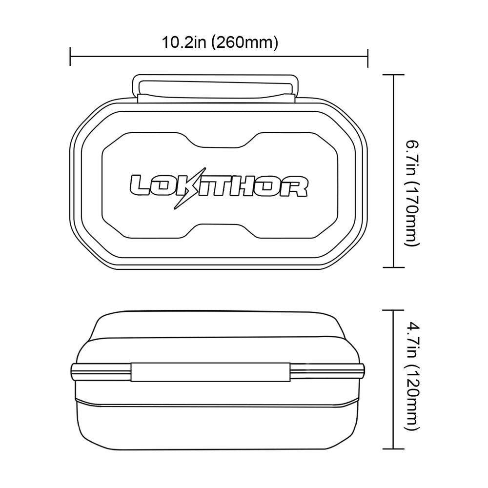 LOKITHOR CASE003 open displaying top compartment and lower shaped cavity for organization