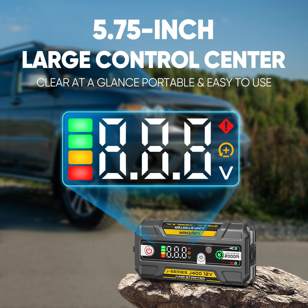 LOKITHOR connected to car battery showing reliable engine starting