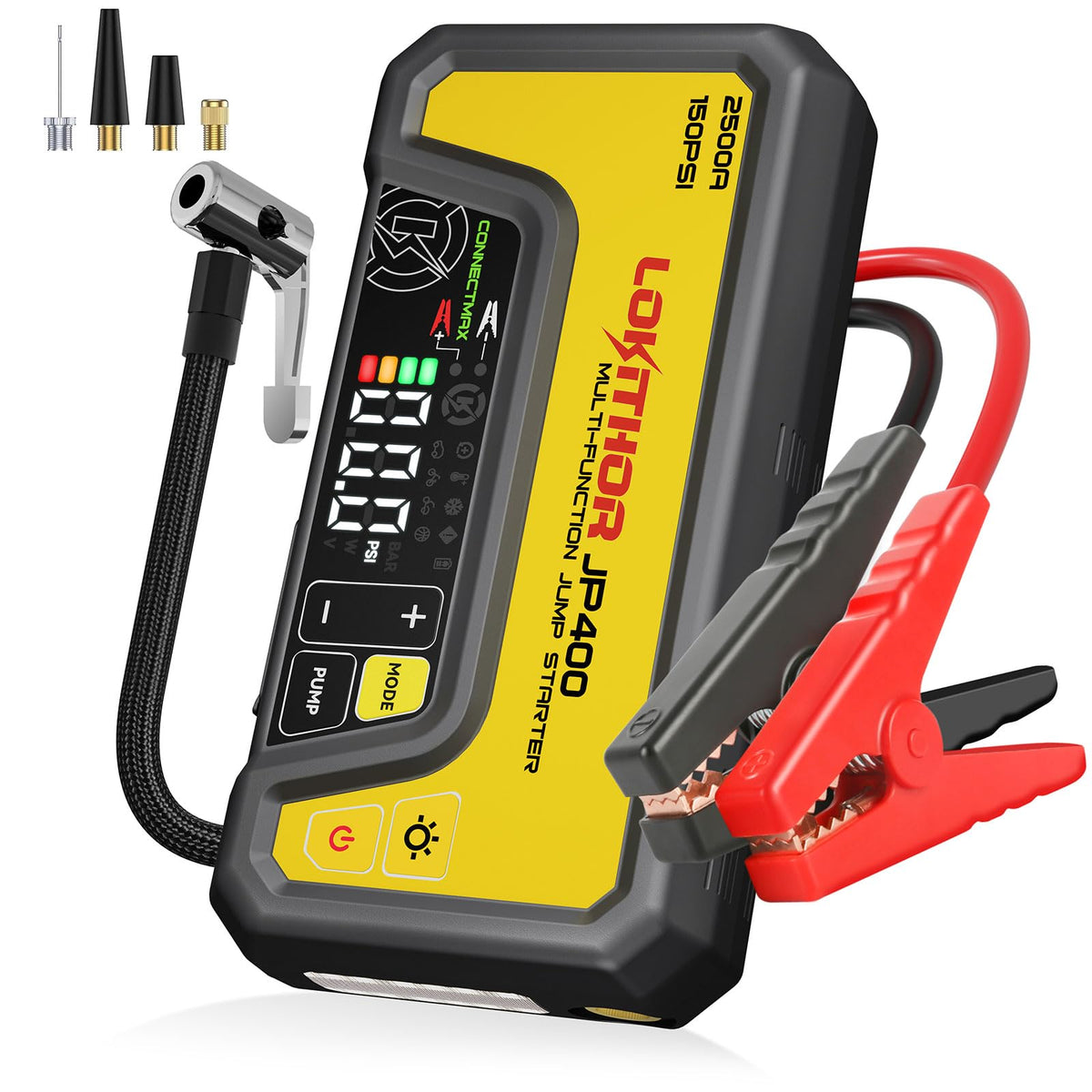 LOKITHOR JP400 front view showing compact design and controls, enhances portability