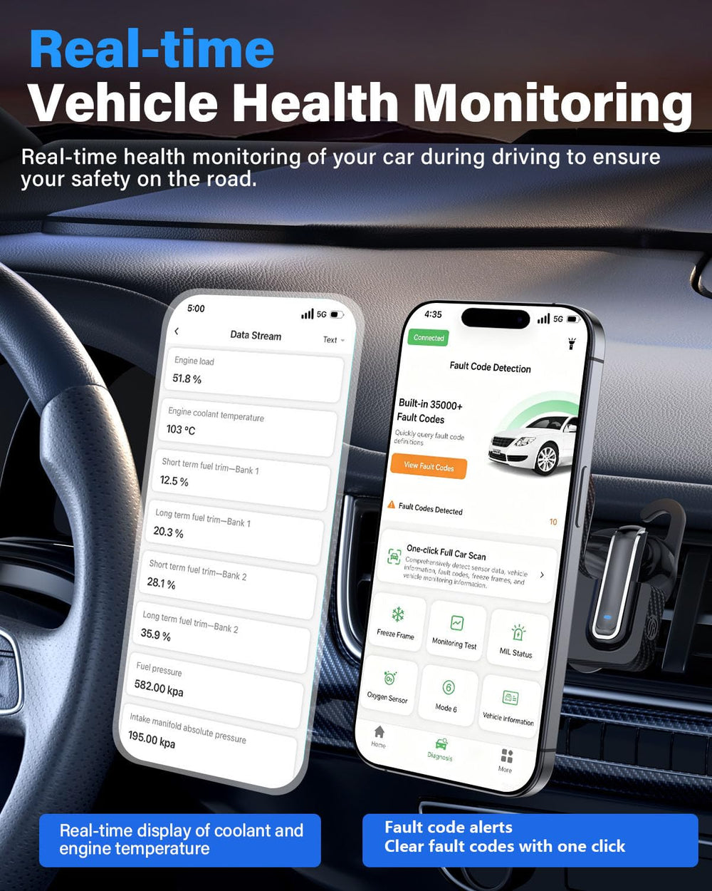 LONAUTO LB02 stored inside glovebox showing easy on-the-go storage and readiness