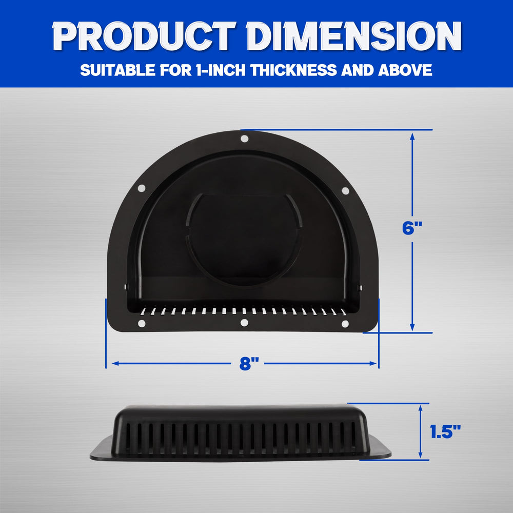 Lonffery vent flange with bolt holes illustrating easy bolt-on installation
