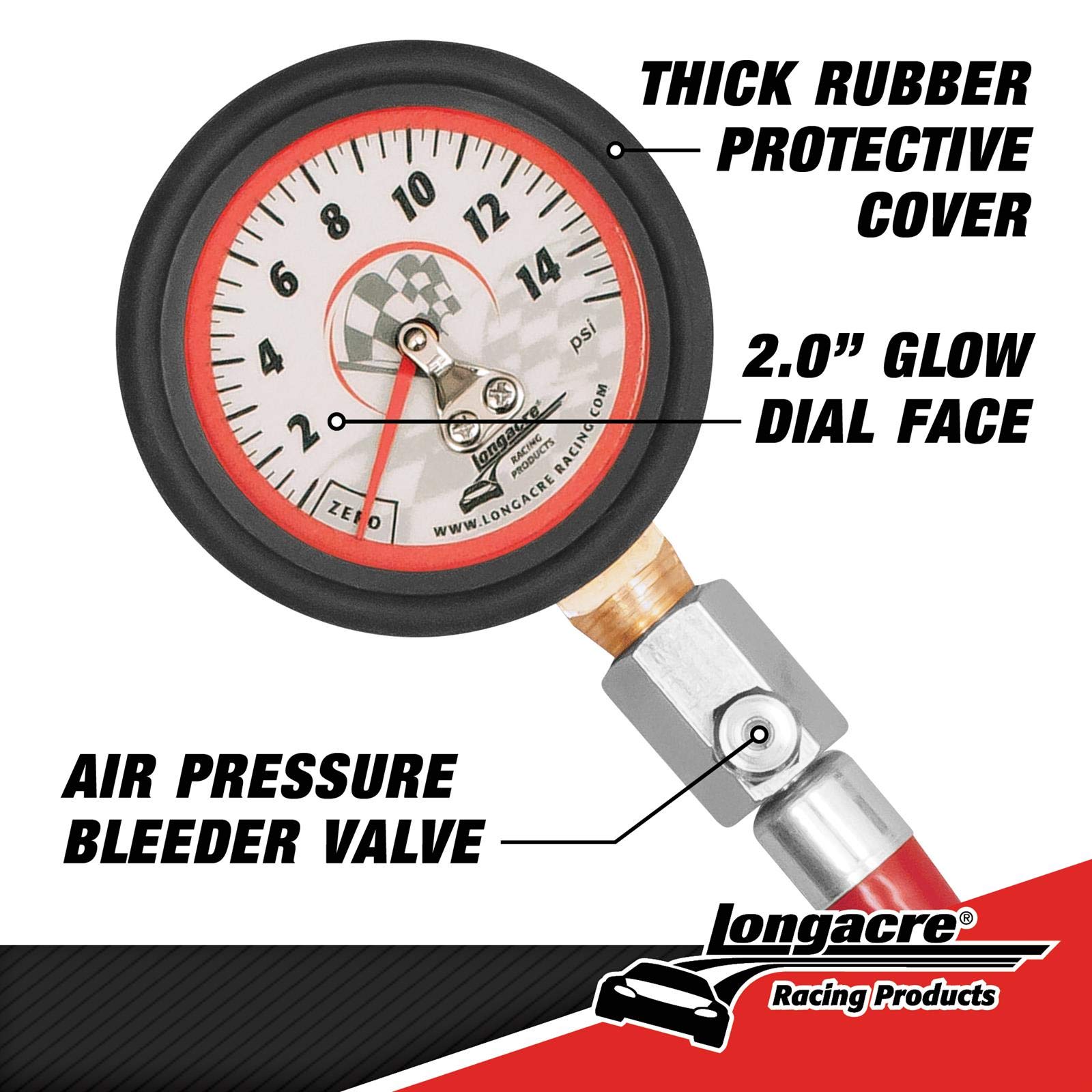 Longacre close-up of glow-in-the-dark dial for easy night visibility and faster checks