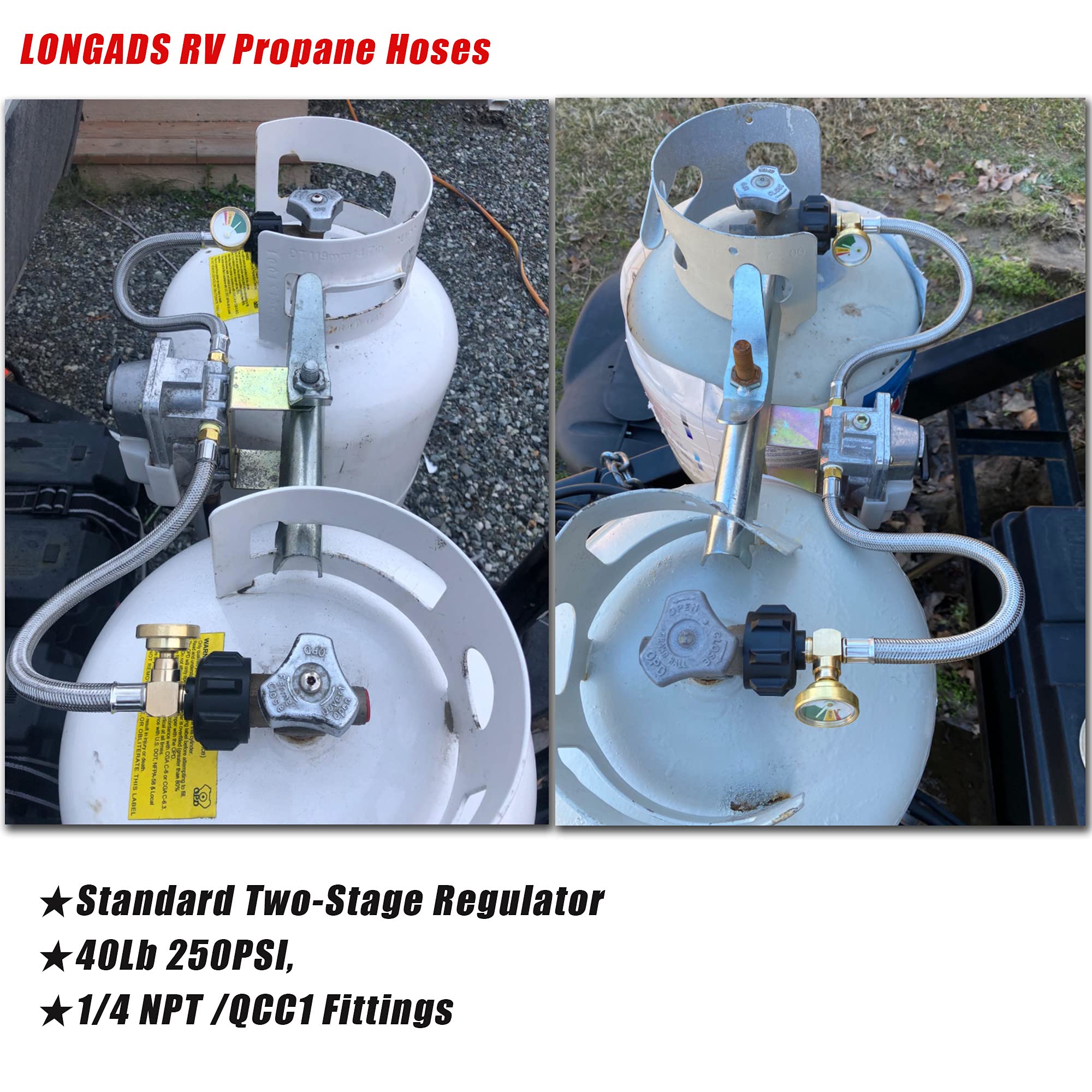LONGADS stainless-steel braided hose texture displaying abrasion and weather resistance